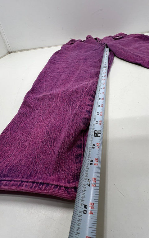 Vintage 90s Women's Purple Overdyed Acid Wash High Rise Tapered Jeans Sz 24W