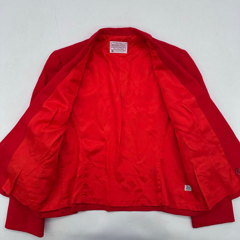 Vintage 80s Pendleton Petite Wool Blazer Jacket Red Made in USA Sz Petite