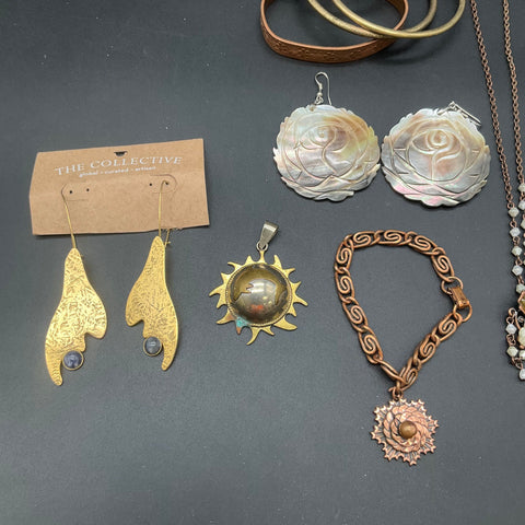 Silver Forest Mid-Century Artisan Bohemian Jewelry Lot 22pc Earrings