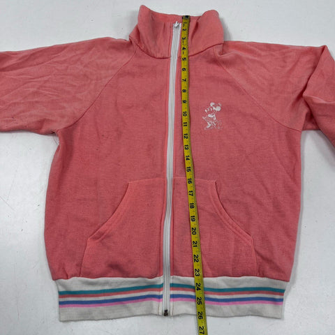 Vintage 80s Disney Casuals Minnie Mouse Zip Up Sweatshirt Made USA Sz L