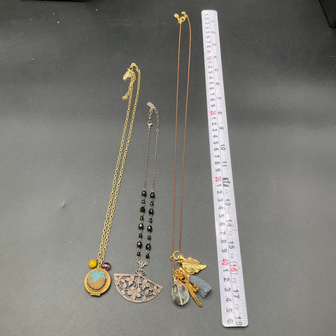 Lenora Dame Clara Beau David Aubrey Artisan Boho Necklace Jewelry Lot of 3