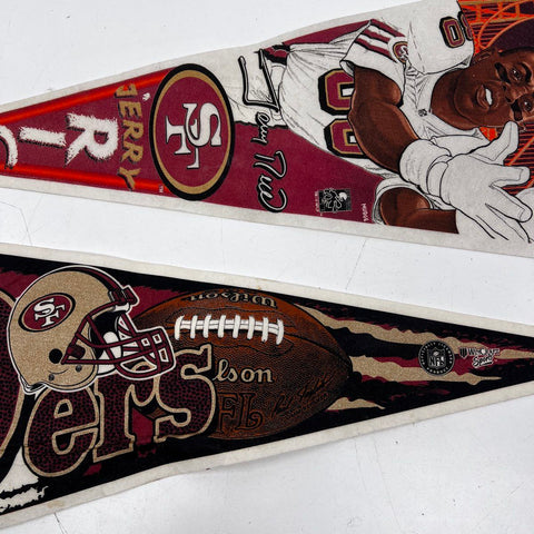 NFL Football Pennant Lot WinCraft San Francisco 49ers Jerry Rice 2 Pieces
