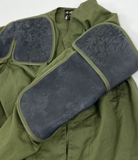 Vintage 10X Green Canvas Padded Shooting Hunting Field Coat Men's