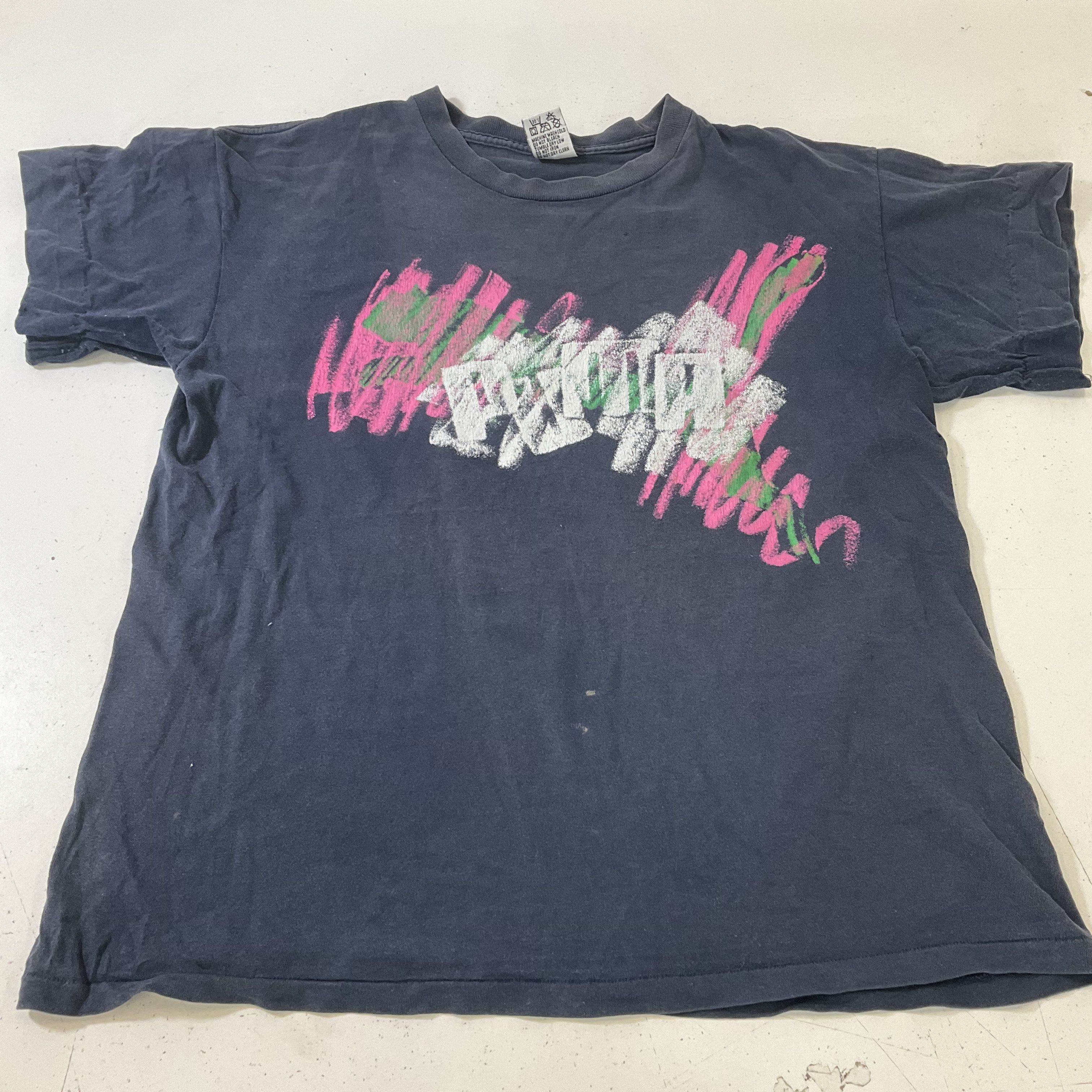Puma Navy Scribble Graphic T-Shirt Men's Size XL Vintage USA Made Single Stitch