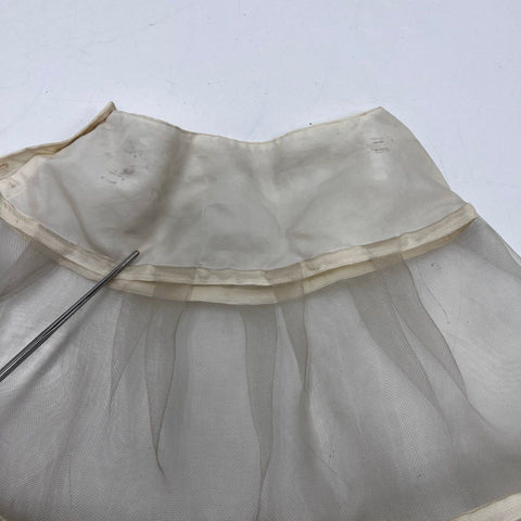 Vintage 1950s Tiered Crinoline Petticoat Slip Ivory Mesh Newform Sz 10