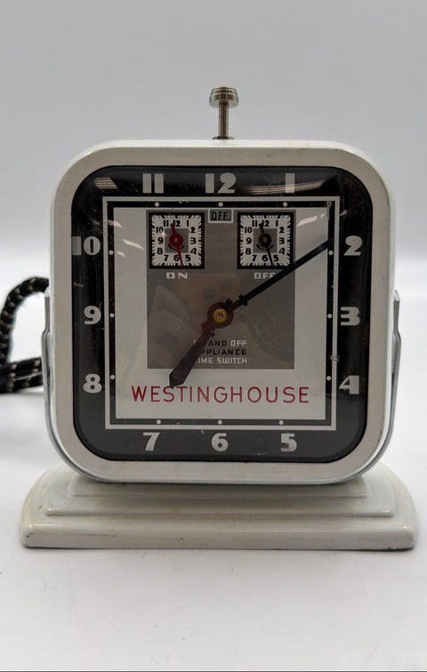 Vintage Westinghouse TC-1 Appliance Time Switch Clock Timer White Art Deco