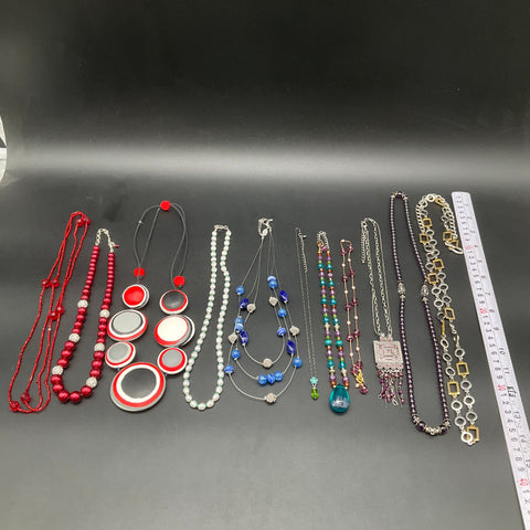 Fashion Costume Jewelry Lot of 11 Necklaces Beaded Faux Pearl Statement Styles