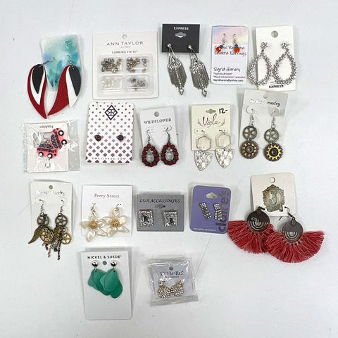 Ann Taylor Express Claire's Steampunk Tassel Wearable Earring Jewelry Lot of 17