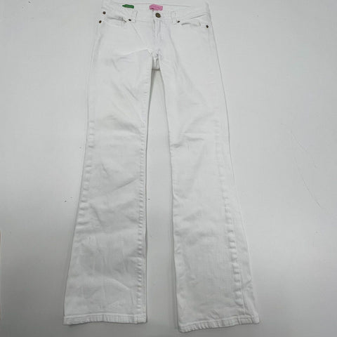 Lilly Pulitzer White Palm Beach Fit Bootcut Flare Jeans Pants Women's Size 2