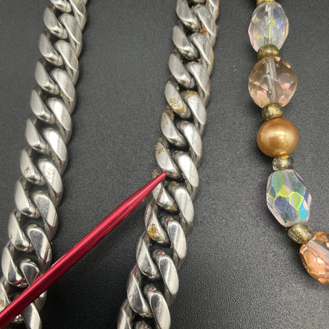 Vintage & Modern Costume Jewelry Lot of 10 Necklaces Curb Chain Beaded Shell