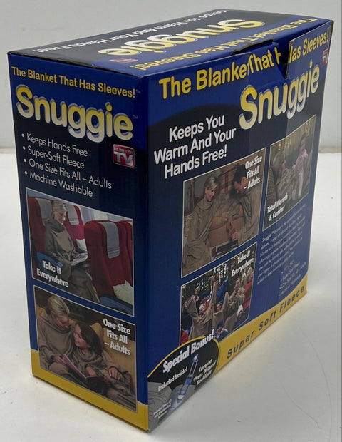 Snuggie Adult Blanket with Sleeves Camel Super Soft Fleece New NIB One Size
