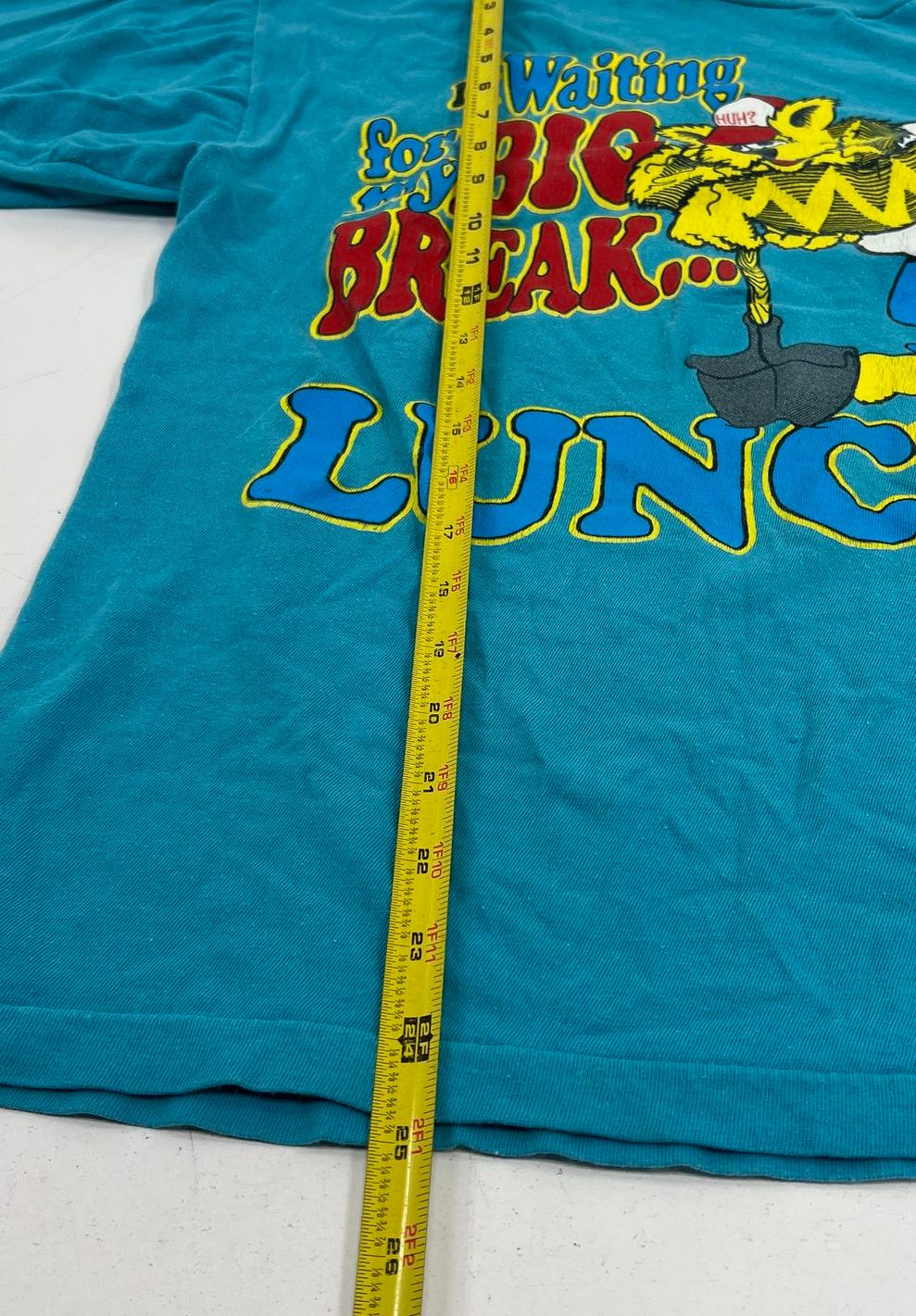 Vintage 80s Sun Sportswear Teal Single Stitch Big Break Lunch T-Shirt Men's L