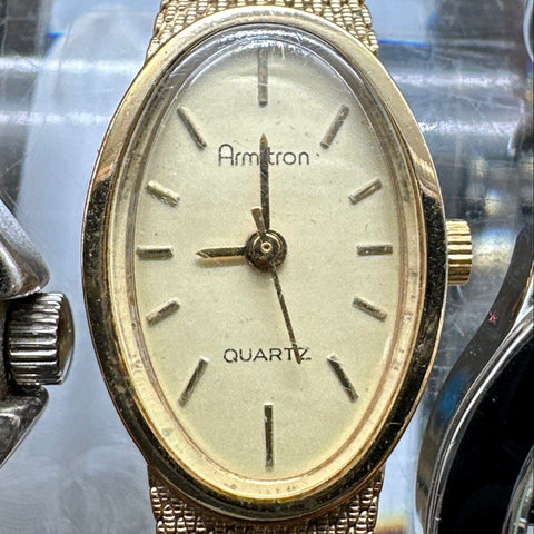 Armitron Now Women's Watch Lot of 5 Vintage Retro Gold Silver Tone Quartz
