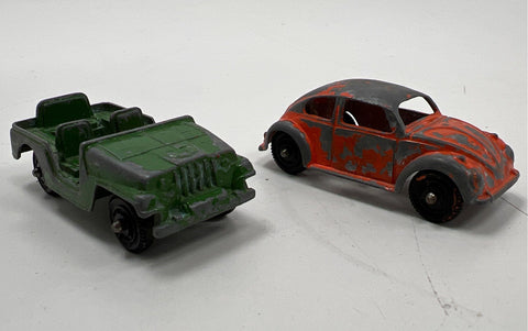 Tootsietoy Diecast Vehicle Lot 5 Cars Trucks Vintage Jeep Beetle