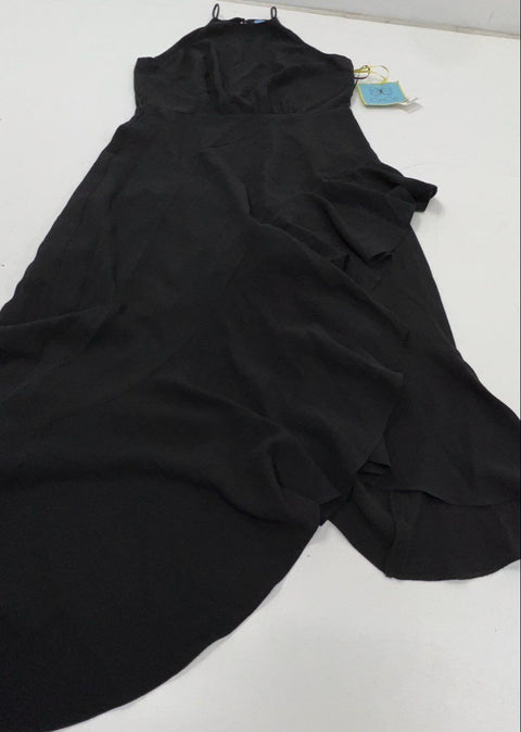 CeCe Women's Black Halter Asymmetrical Ruffle Essentials Dress Sz 4 NWT