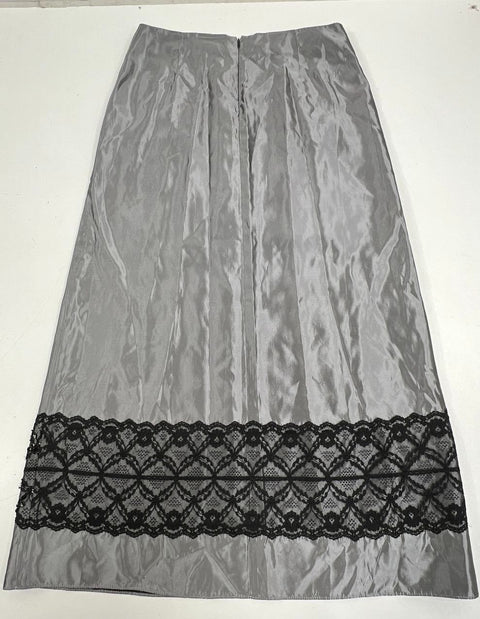 J.R. Nites Silver Black Vintage 90s NWT Taffeta 2pc Skirt Set Women's 14 16