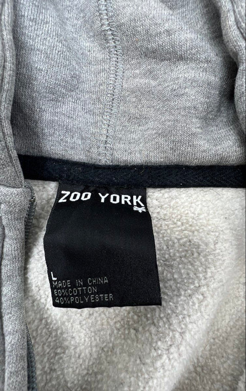 Zoo York Men's Gray Full Zip Hoodie Pop Art Statue of Liberty Graphic Sz L