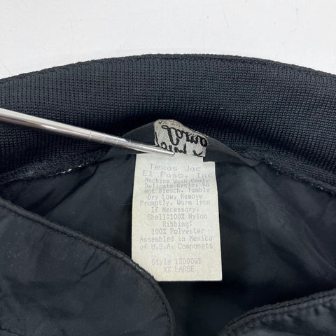 Vintage Tony Lama Men's Black Nylon Windbreaker Bomber Jacket Logo Sz XXL
