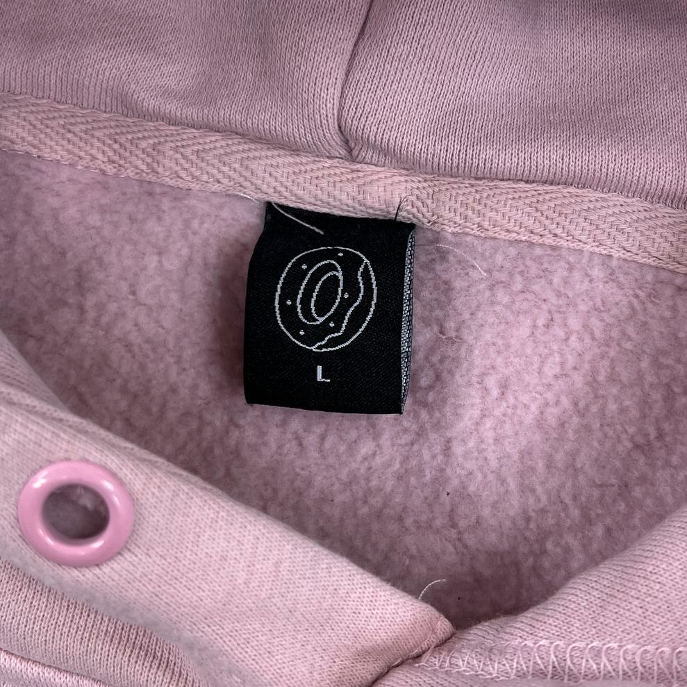 Men's Odd Future Pink Colorblock Pullover Kangaroo Pocket Hoodie - Size Large