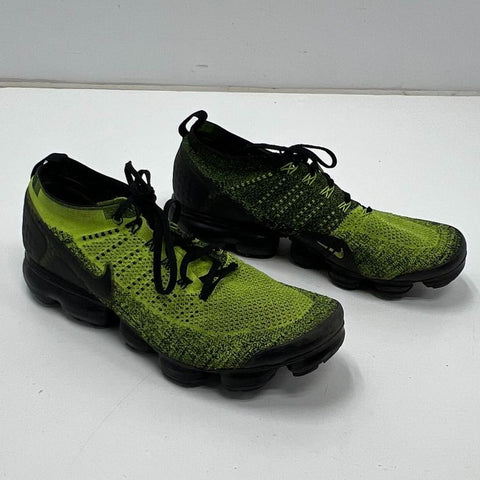 Nike Air VaporMax Flyknit 2 Volt Black Running Sneakers Size 12