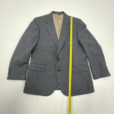 Vintage 80s Allyn St George Pinstripe Wool 2-Piece Suit Jacket Pants USA 42R