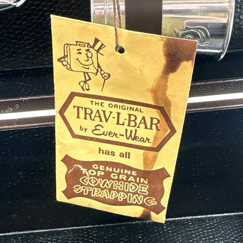 Ever-Wear Trav-L-Bar Vintage Portable Mobile Bar Kit Suitcase Mid Century Cards