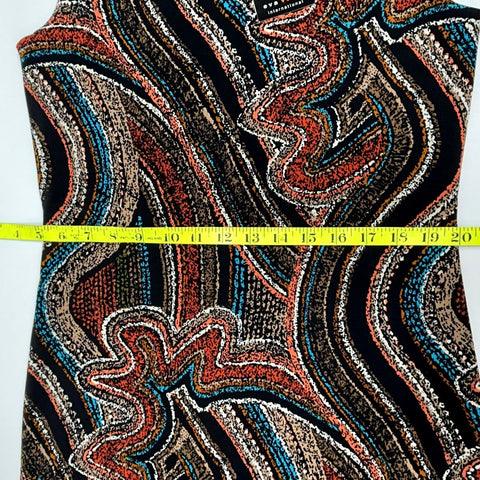 Eva Varro Women's Sleeveless Maze Print Dress D12706NB Multicolor NWT Sz S