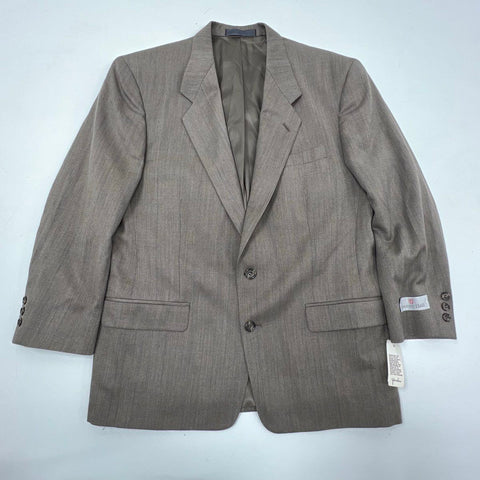NWT Vintage 80s Saxony Hall Brown Wool Blend Kent Sport Coat Blazer Men's 42S