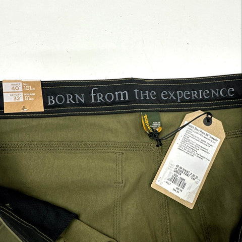 Prana Men's Stretch Zion Pants Green Hybrid Adventure DWR NWT Sz 40x32