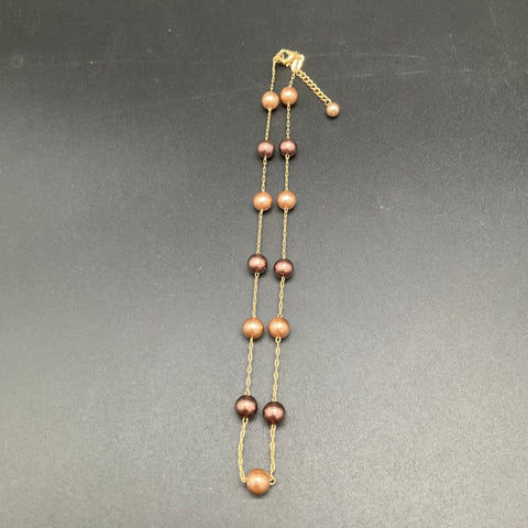 J. Jill RMN Faux & Cultured Pearl Jewelry Lot 7 Champagne Brown Tone Necklaces