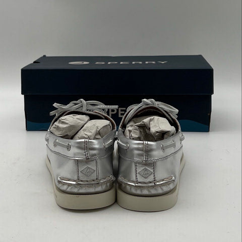 Sperry Authentic Original 2-Eye Metallic Silver Women's Boat Shoes Size 7.5 DS