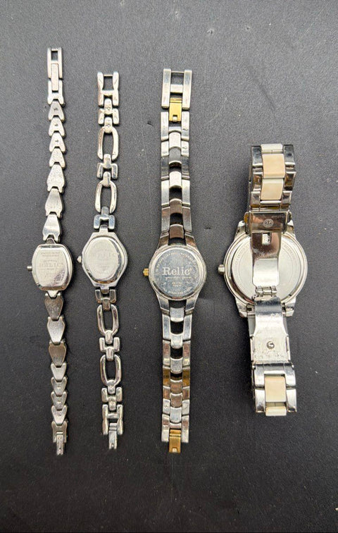 Relic Watch Lot of 4 Ladies Stainless Steel Two-Tone Chronograph Not Tested