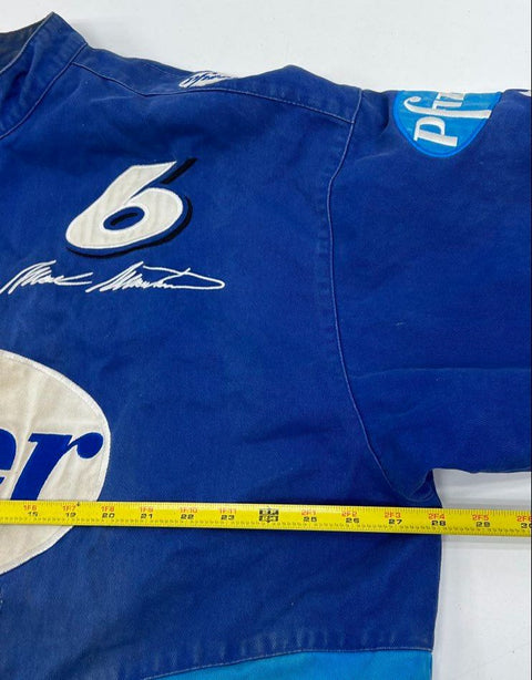 Vintage Y2K Chase Authentics NASCAR Mark Martin #6 Pfizer Jacket Blue Men's XXL