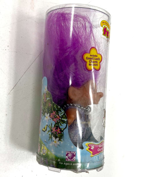 2006 DAM Good Luck Charm Trolls Doll Purple Hair Play Along Sealed NIB