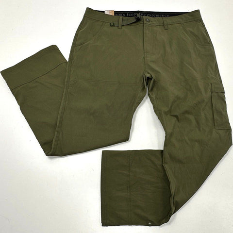 Prana Men's Stretch Zion Pants Green Hybrid Adventure DWR NWT Sz 40x32