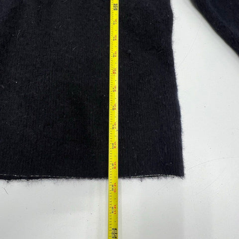 Vince Women's Black Boiled Cashmere Raw Edge Pullover Sweater Size M