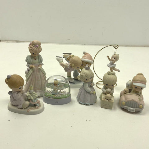 Precious Moments Enesco Figurine Lot of 8 Vintage Bisque Porcelain