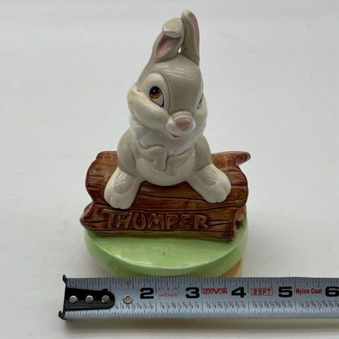 Schmid Disney Bambi Thumper Ceramic Music Box 6.5 Inch Rotating Tested Works
