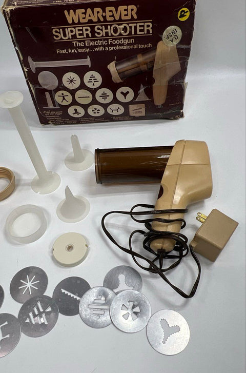 Vintage Wear-Ever Super Shooter Electric Food Gun Cookie Press Kit With Box