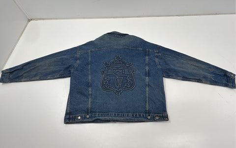 Vintage 90s AOH Ancient Order of Hibernians Denim Trucker Jacket USA Sz 2XL
