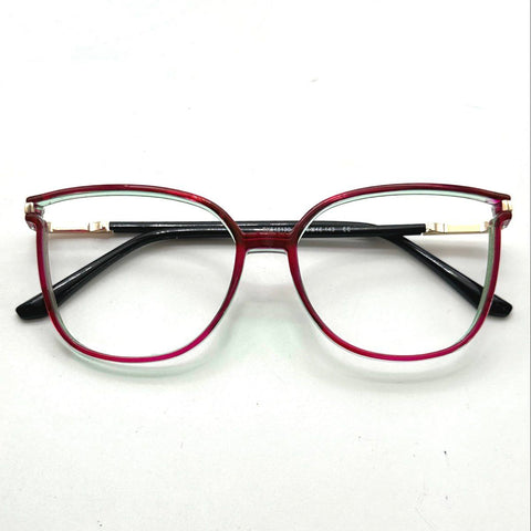 L.G.R Women's Burgundy Red Glitter Eyeglass Frames TX548130 55-15-143 with Box