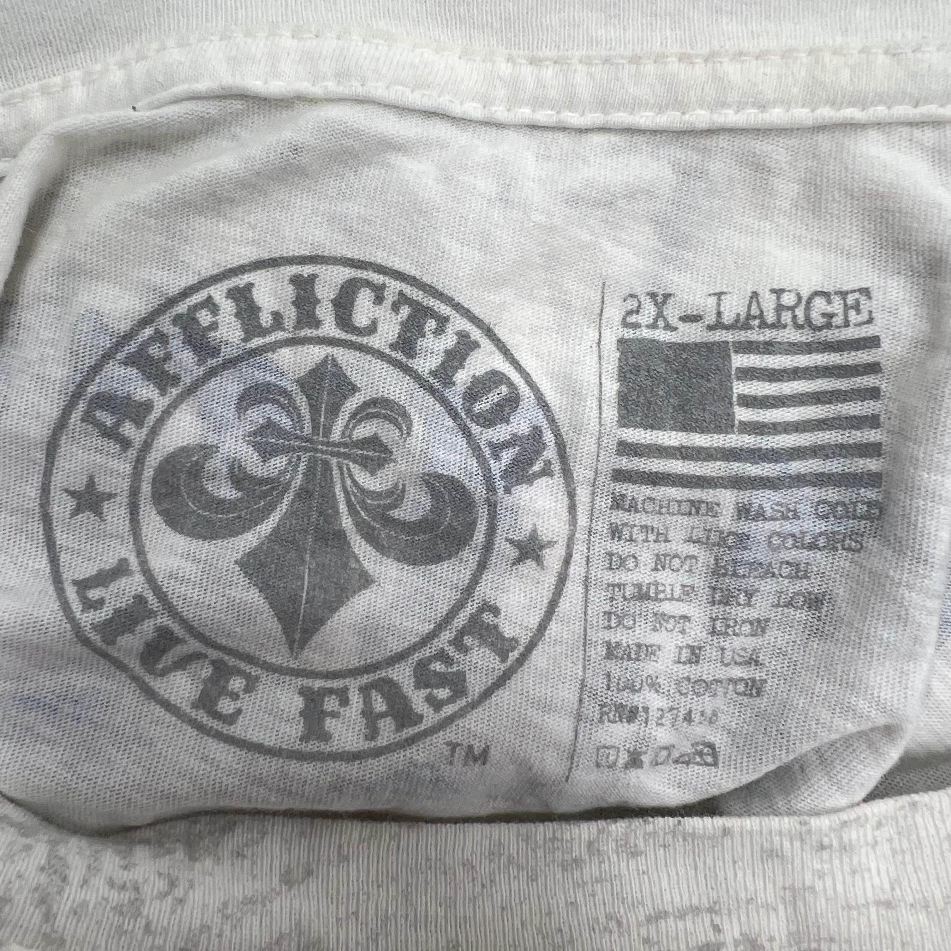 Vintage Y2K Affliction T-Shirt Lot of 2 Winged Tiger Live Fast Sz XL 2XL