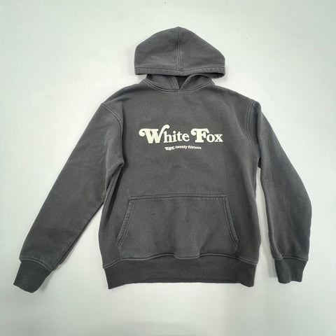 White Fox Women's Faded Black Twin Flame Graphic Puff Print Hoodie Size XS/S