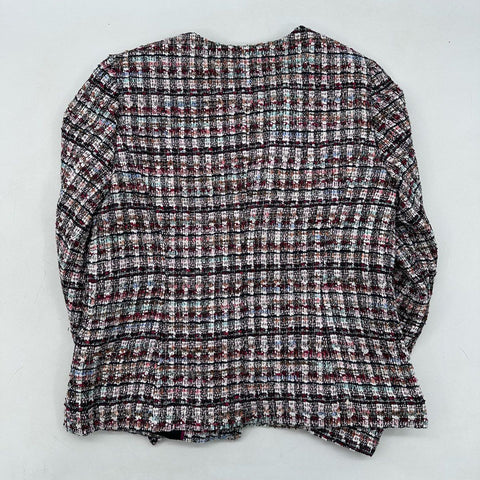 Talbots Women's Petite Multi-Color Tweed Plaid Open Front Blazer NWT Sz 6P