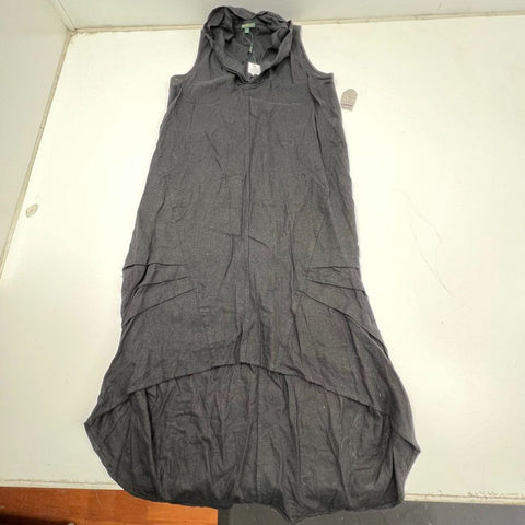 NWT For Cynthia Linen Blend Hooded Cowl Neck High Low Maxi Dress Sz L
