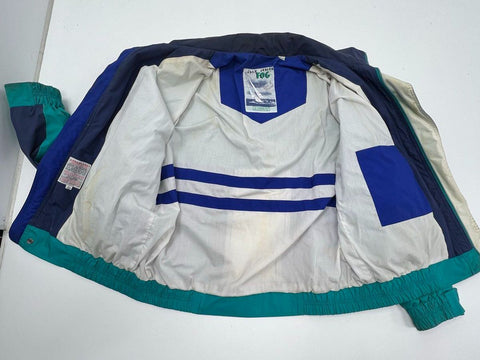 Vintage 90s London Fog Teal Blue Colorblock Main Street Windbreaker Jacket Mens