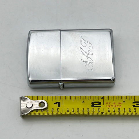 Zippo Lighter 250 Regular High Polish Chrome 1999 Monogrammed SAT With Box