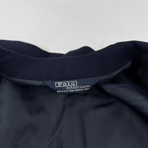 Vintage 80s Polo Ralph Lauren Men's Navy Wool Blazer Sport Coat Sz 40R