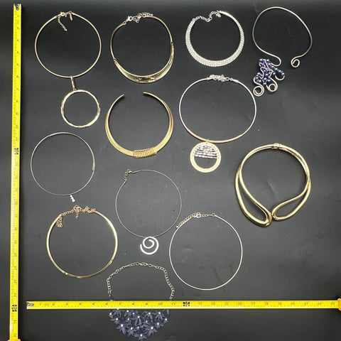 Vintage to Modern Mixed Costume Jewelry Lot 1.25 Lbs Collar Choker Necklaces