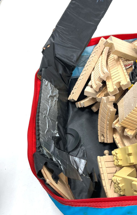 Vintage 1997 Thomas The Tank Engine Wooden Railway Carrying Case Track Lot